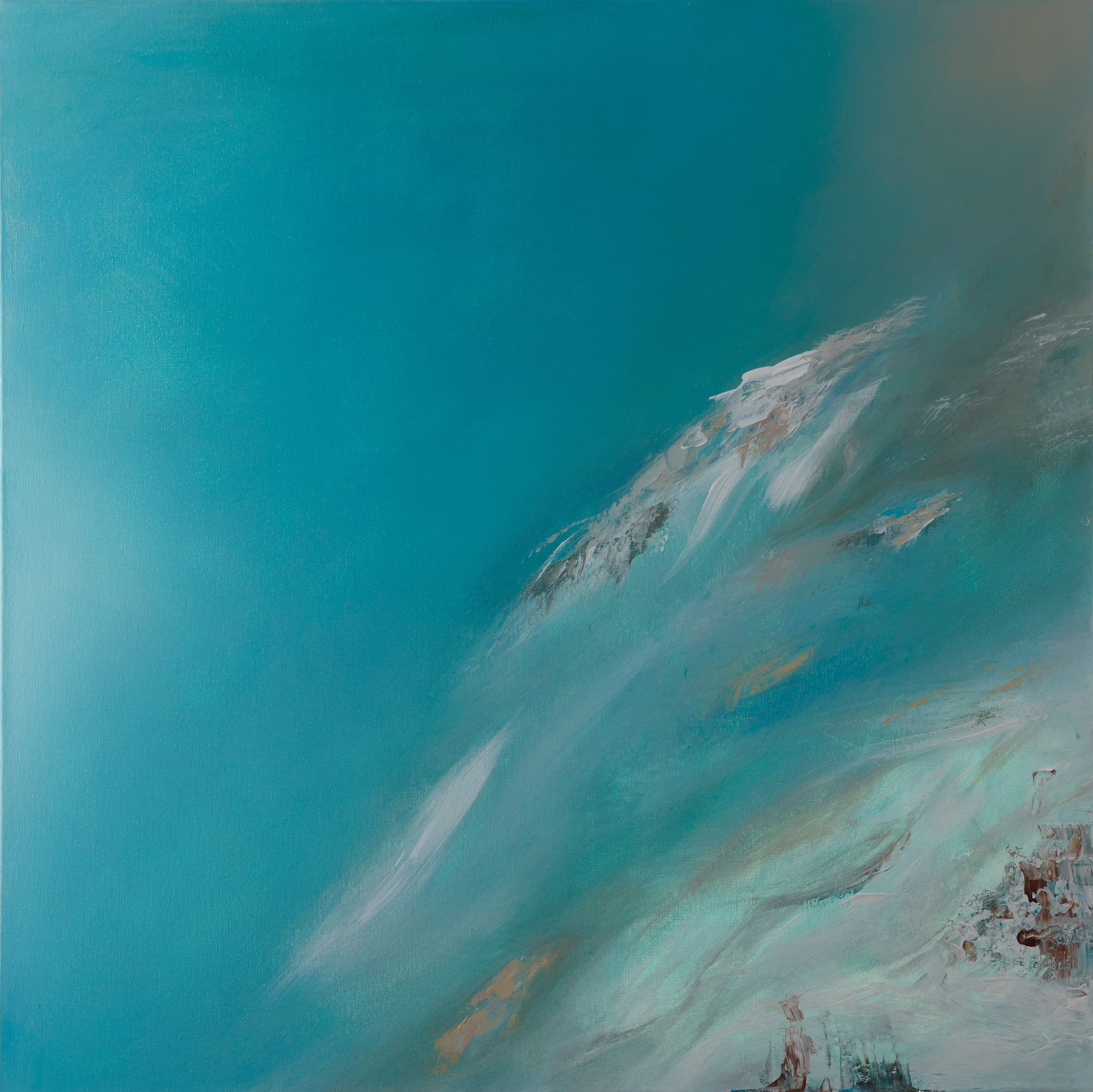 Coastal Waters — original abstract seascapes painting by Ritushka in turquoise, jade and foam white
