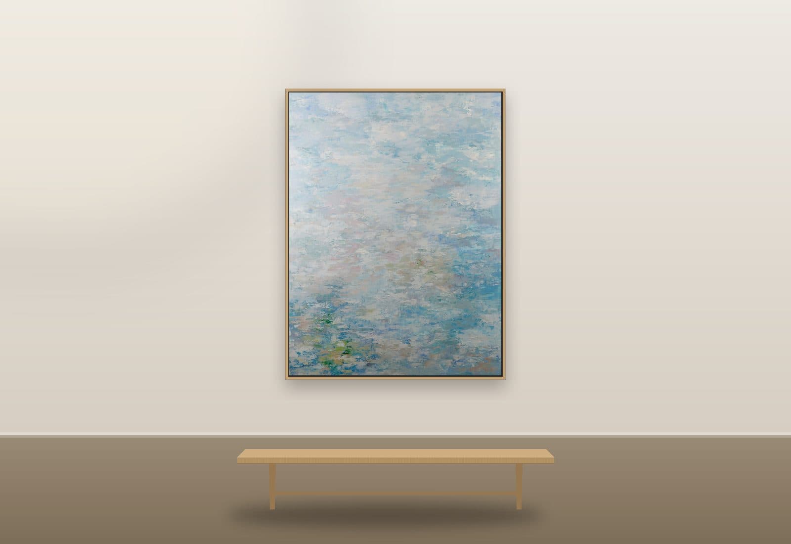 Aqua Frost — Thinking of You by Ritushka displayed in a luxury home — frosted aqua, silver and pale blue