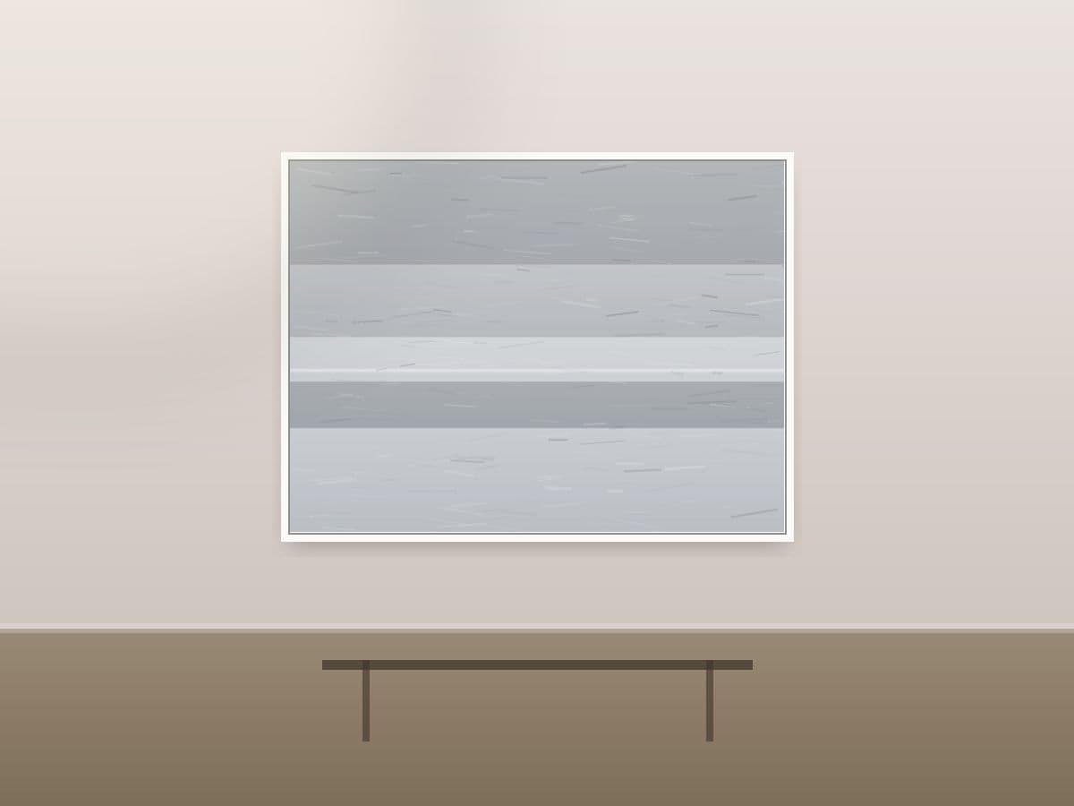 Echo Veil by Ritushka displayed in a designer space — slate greys, mist and pale silver