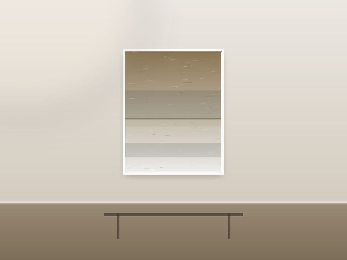 Estuary Light by Ritushka displayed in a luxury home — charcoal, fog and muted gold