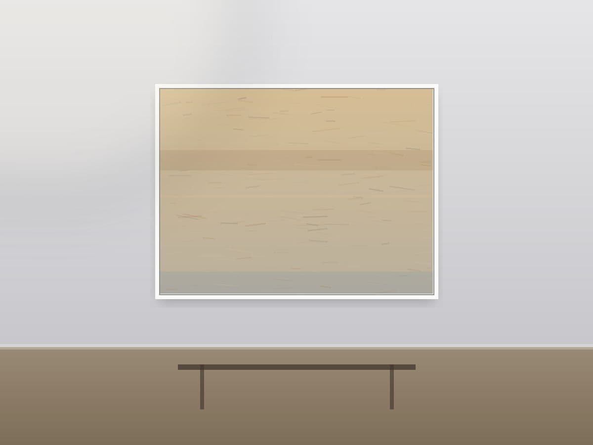 Field Sound by Ritushka displayed in a modern apartment — warm sand, ochre and chalk