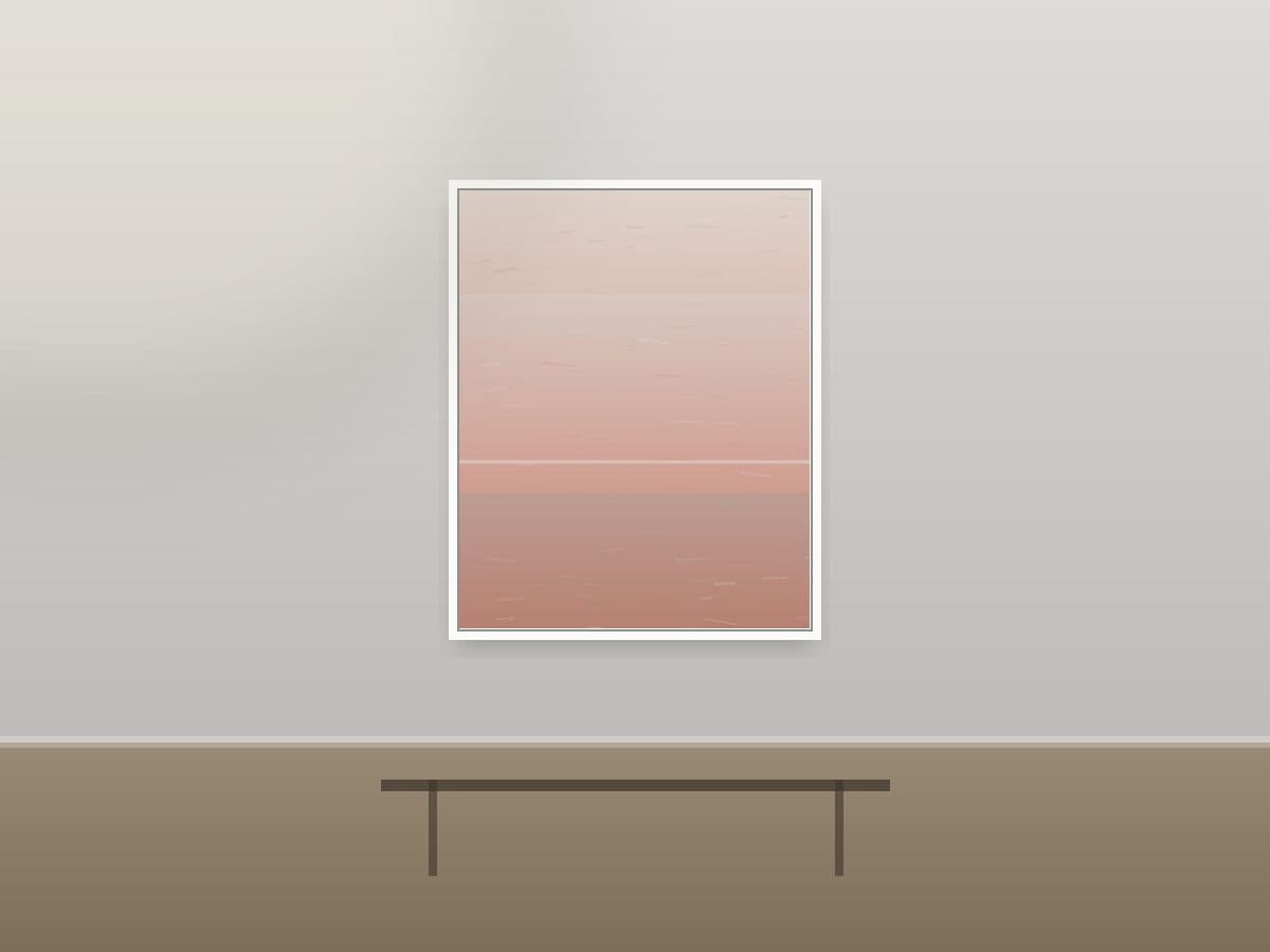 Low Drift by Ritushka displayed in a architectural interior — indigo, teal and bleached coral